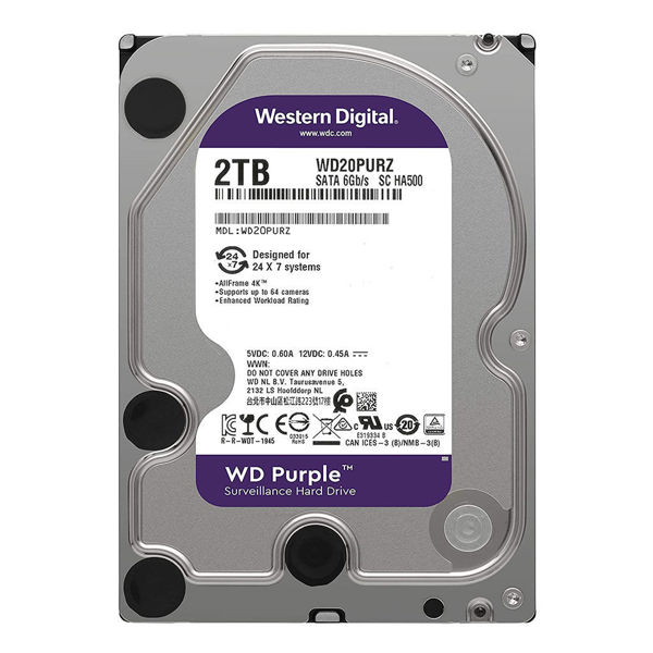 هارددیسک اینترنال وسترن دیجیتال مدل Purple WD20PURZ ظرفیت 2 ترابایت. فروشگاه آنلاین دادبان