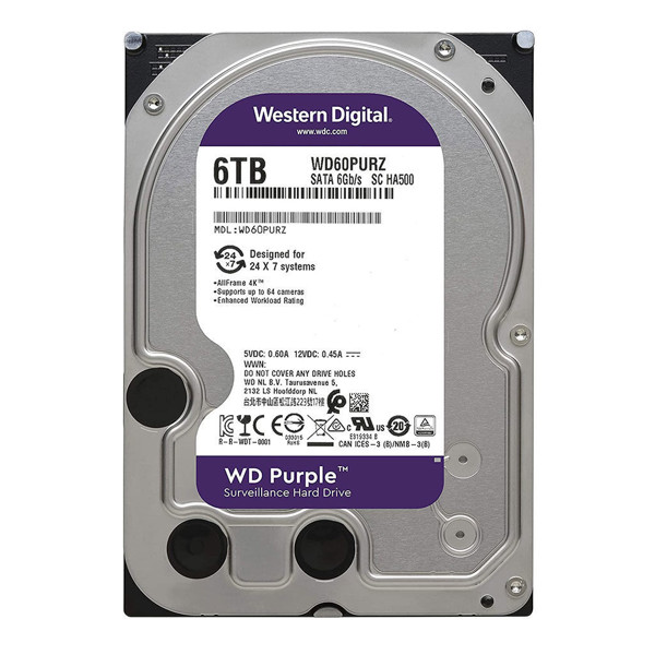 Western Digital Purple WD60PURZ Internal Hard Disk 6TB-FRONT