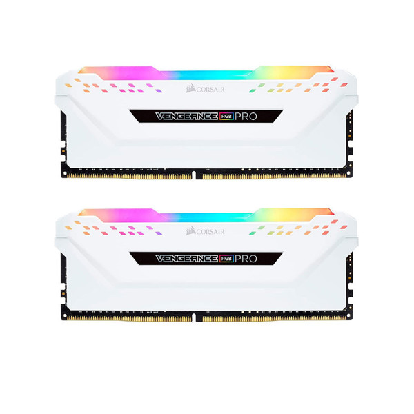 رم دسکتاپ کورسیر DDR4 دو کاناله 3200 مگاهرتز CL16 مدل VENGEANCE RGB PRO White ظرفیت 16 گیگابایت